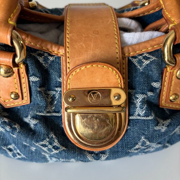 Louis Vuitton Monogram Denim Pleaty Blue Handbag 2005 VI0085 - Picture 5 of 11